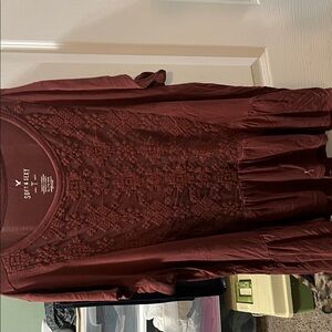 American Eagle Outfitters Burgundy Lace shirt